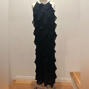 Ralph Lauren Black Ruffled Halter Neck Dress size S